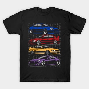 sti, evo, skyline and gt86 T-Shirt